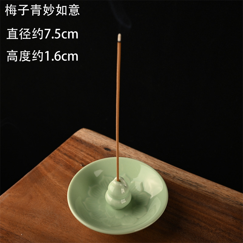Portable incense stick, celadon incense stick, ceramic incense burner, household indoor agarwood and sandalwood incense burner, simple incense stand pic 11