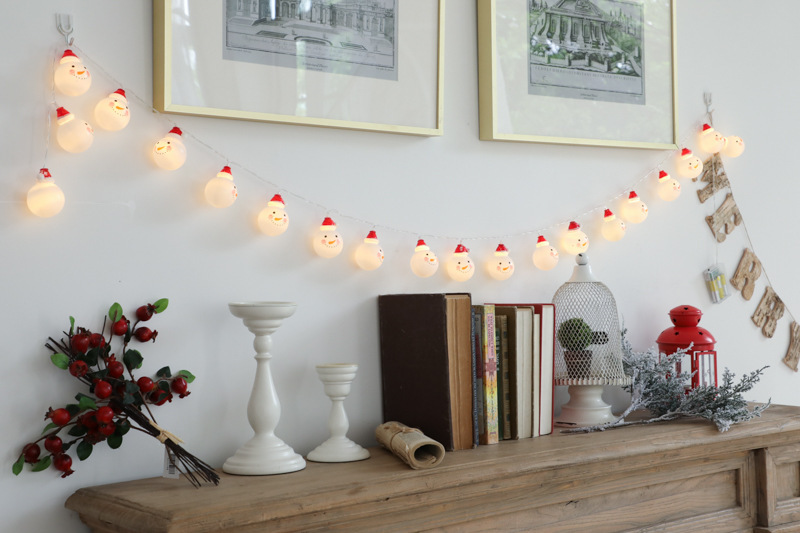 Cross-border best-selling led Christmas snowman light string, Santa Claus festival small colorful lights, girlish heart decoration string lights pic 9