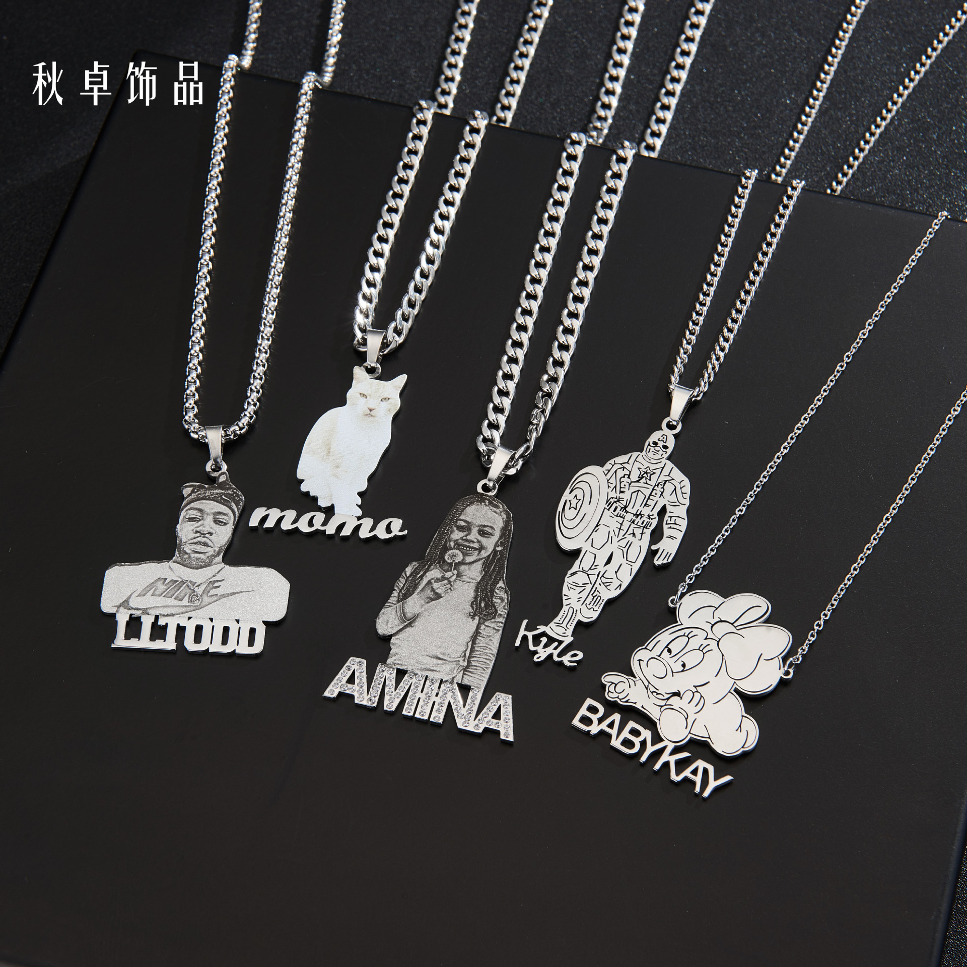 跨境热销 DIY 儿童绘画项链不锈钢吊坠儿童项链个性化项链详情6