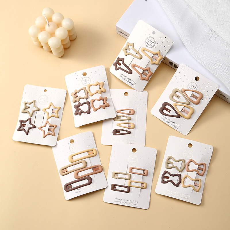 春夏款奶咖系儿童发夹小女孩后脑勺碎发bb夹刘海夹侧边发卡现货详情1