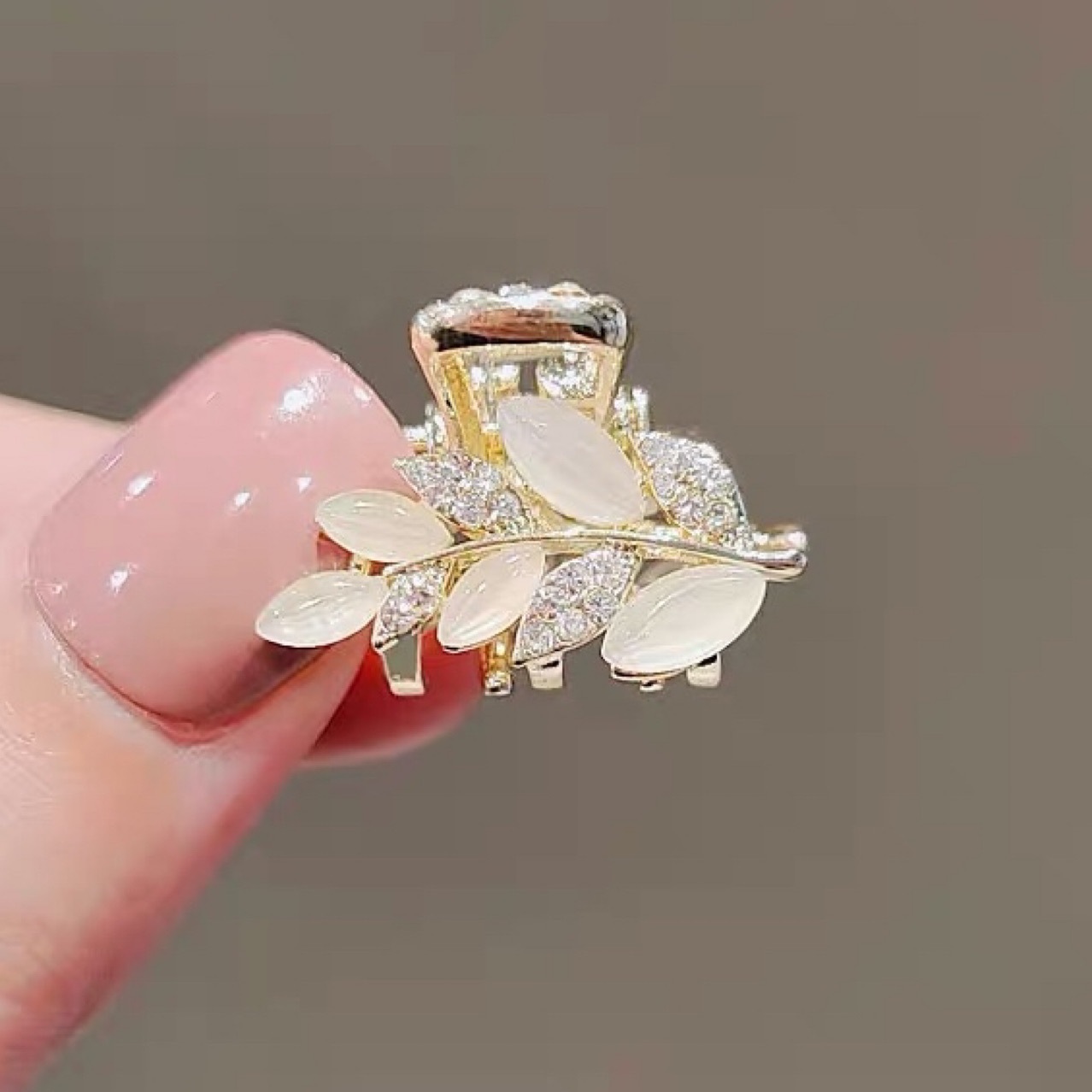 曰系甜美仿猫眼石系列发夹后脑勺少女小号发抓发卡抓夹韩国鲨鱼夹详情8