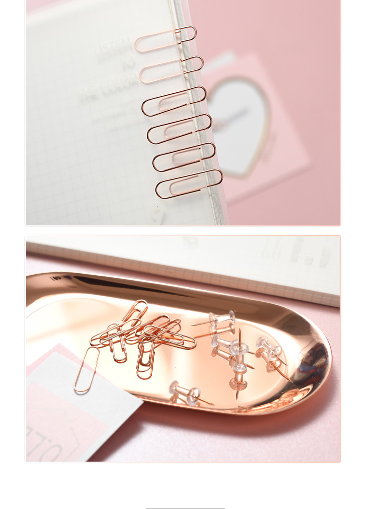 Lidemei InS-style rose gold electroplated pin Long tail clip paper Clip multi-functional creative office set pic 8