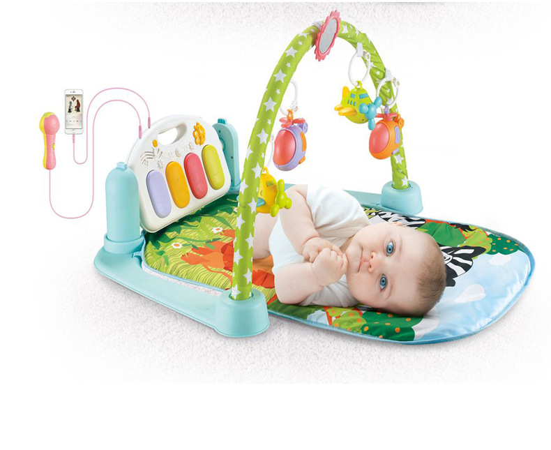 跨境婴儿脚踏琴 健身架 带话筒可连接手机游戏垫 游戏床详情8