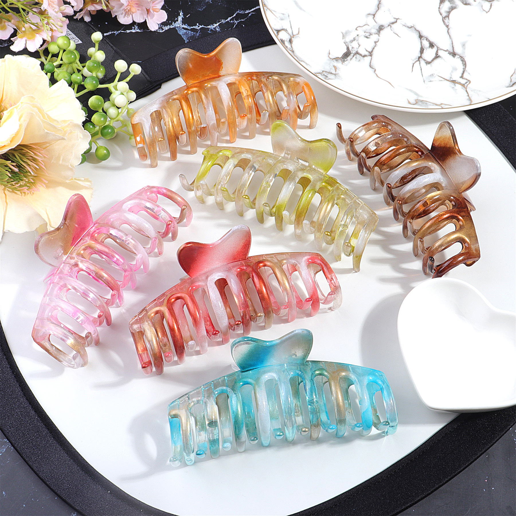 Spring and summer bestsellers: Wheat ear hair clips for women, simple and creative, back of the head hair claw clips, shark clips, hair accessories and headwear pic 3