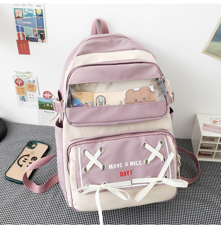 New student schoolbag, Japanese-style cute and fresh girl backpack, large capacity for junior high school students, trendy backpack for primary school boys pic 35