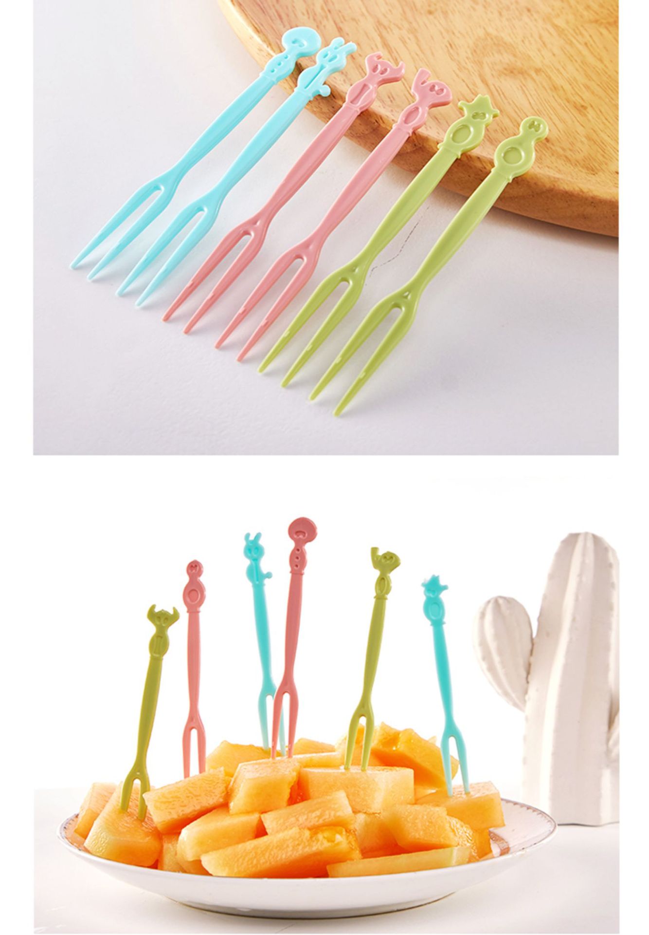 Fruit fork set, disposable plastic two-toothed, household fruit, cake, dessert fork, snack small fork pic 39