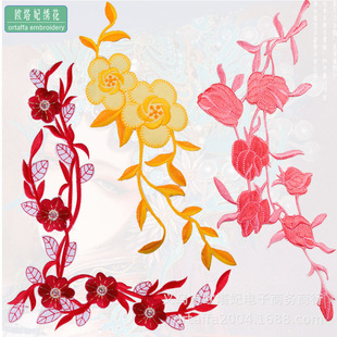 唯美刺绣梅花布贴补丁贴烫花DIY演出服装辅料汉服绣花贴片熨烫贴详情2