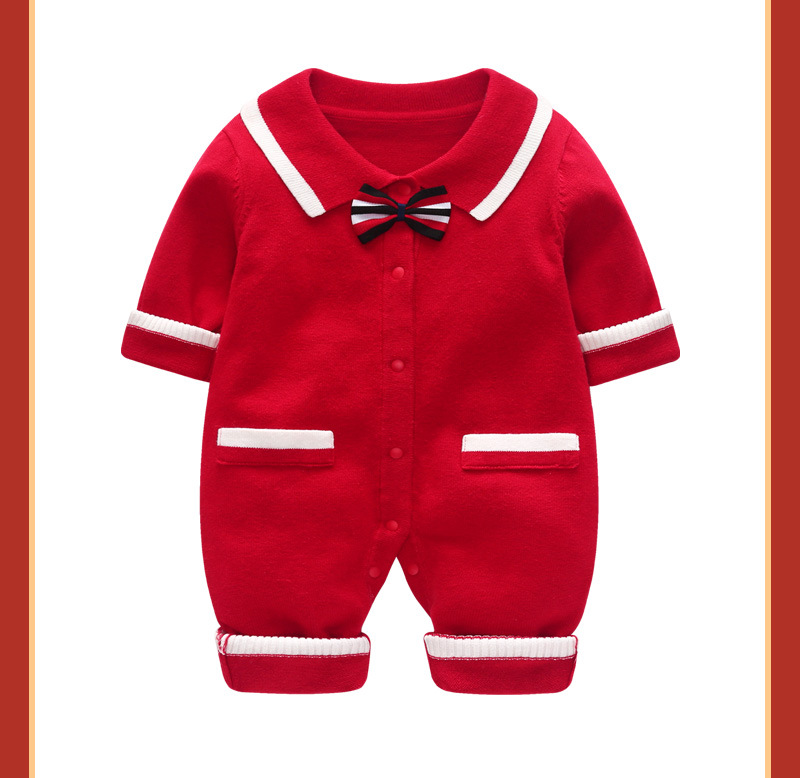 婴儿拜年服过年喜庆衣服龙年男宝周岁服连体衣秋冬2024宝宝新年装详情17