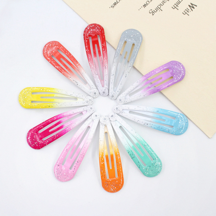 韩式网红一字夹袋装发夹女可爱头饰简约黑色发卡波浪夹子儿童发饰详情23