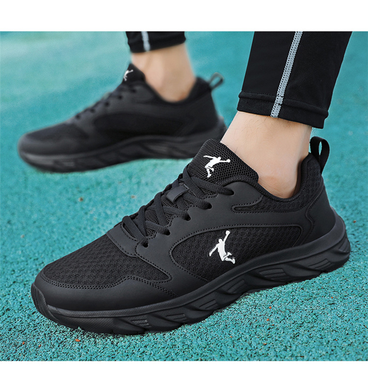 男鞋透气跑步网鞋网面休闲鞋男士运动跑步鞋轻便防滑皮面运动潮鞋详情12