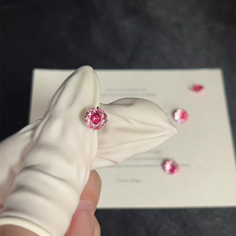 「糖心玫瑰」爆闪时尚个性风锆石耳钉耳骨钉独特百搭精致钛钢耳饰详情2