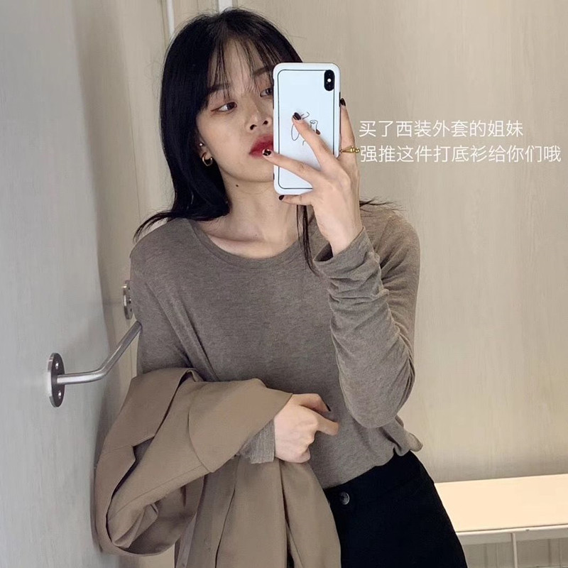 Gentle to the core ~ Soft and fluffy cashmere texture, round-neck basic long-sleeved T-shirt base layer wholesale consignment pic 25