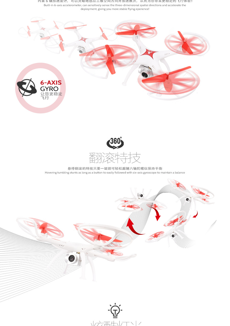 无人机航拍高清飞机 四轴飞行器航模型耐摔遥控飞机直升玩具儿童详情10