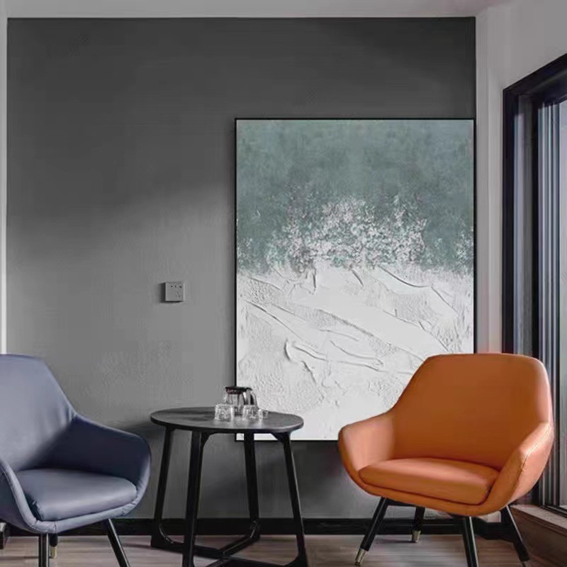 手绘油画抽象现代简约客厅沙发背景墙装饰画玄关挂画立体拼色肌理详情8