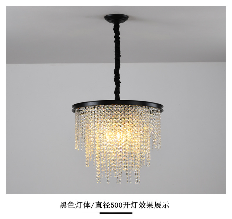 Amazon cross-border modern crystal chandelier, luxurious and grand living room lamp, American modern and simple dining room and bedroom lighting pic 15