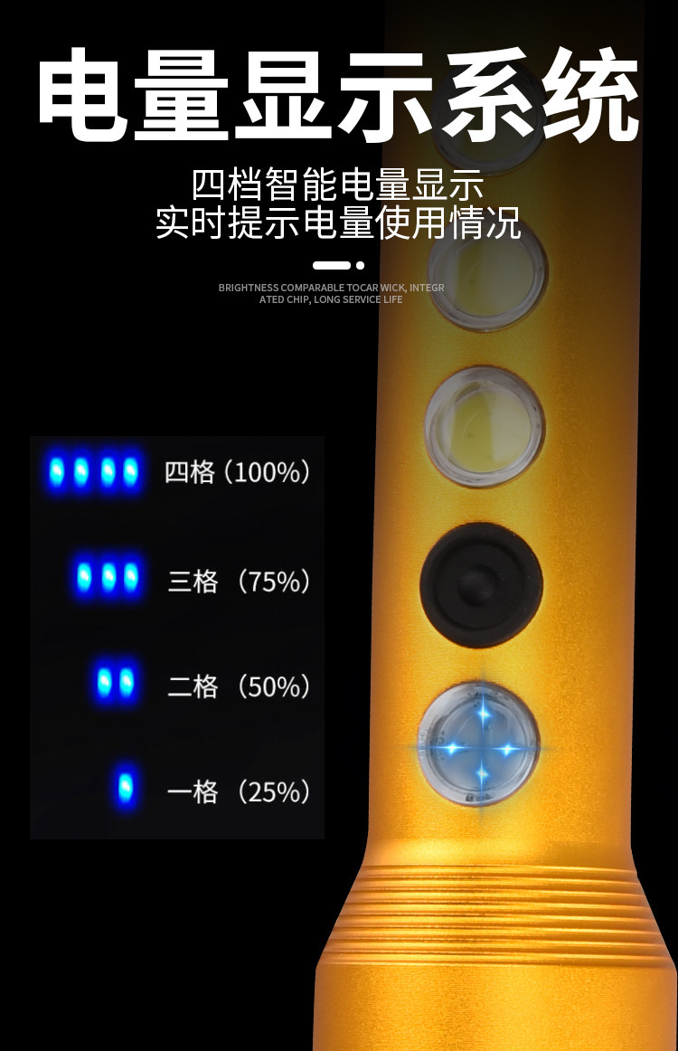 跨境手电筒强光户外超亮LED充电聚泛双光多功能便携式手电批发详情10
