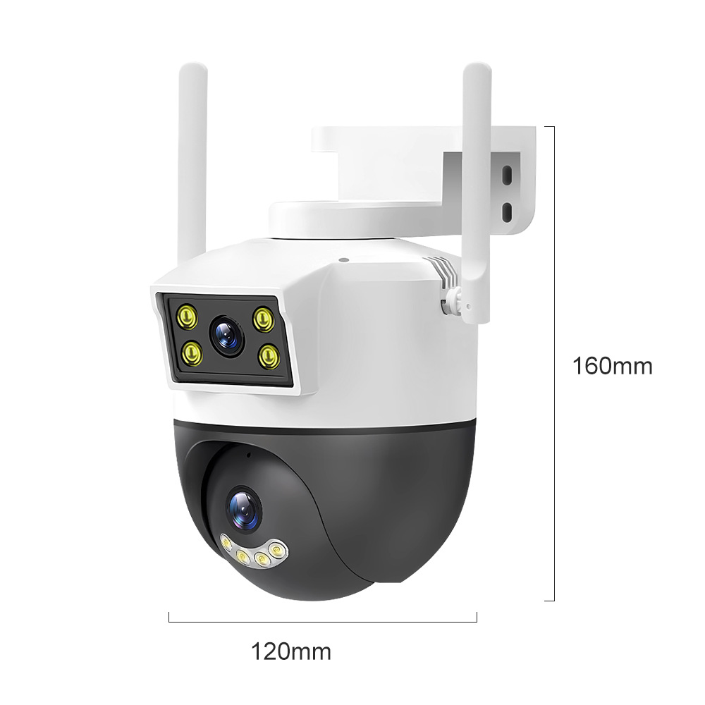 Dual-camera gun head linkage with mobile phone remote home indoor and outdoor high-definition night vision 360-degree waterproof intelligent monitoring pic 2