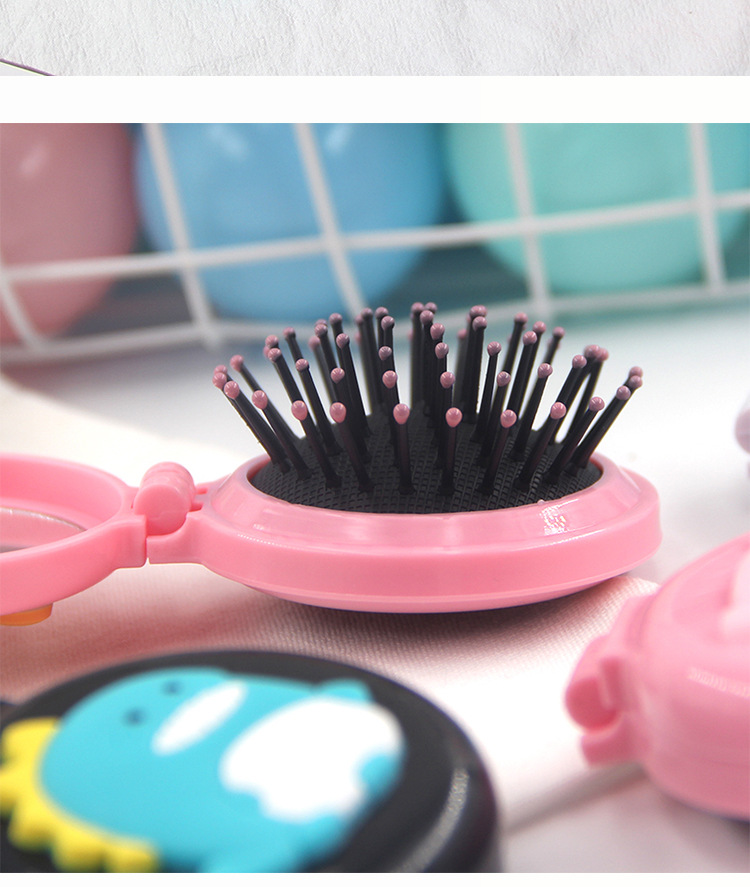 Nordic style solid-color portable airbag comb, hair mirror comb, plastic air cushion massage comb, travel folding comb, massage comb pic 8