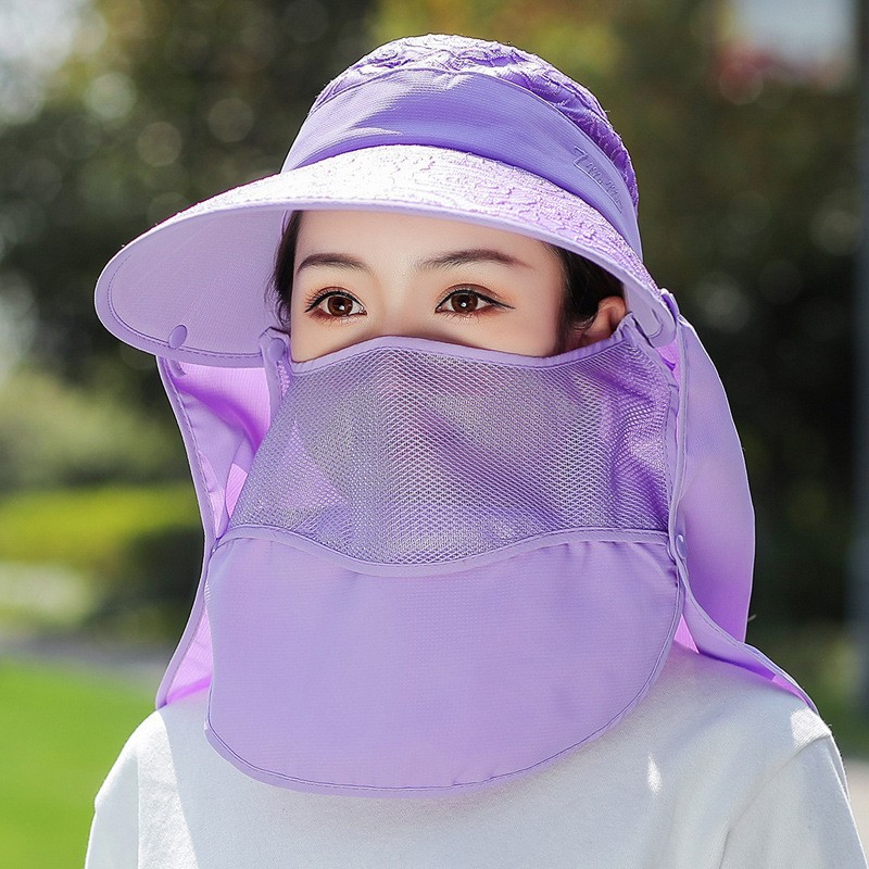 多功能可拆卸遮阳帽子女士夏季大沿防晒沙滩渔夫帽多种戴法采茶帽详情42