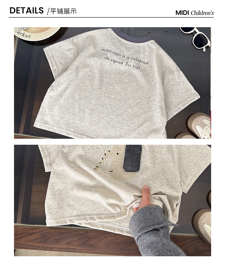 夏款童装儿童短袖T恤男童纯棉圆领上衣韩版宝宝可爱小狗半袖夏装详情18