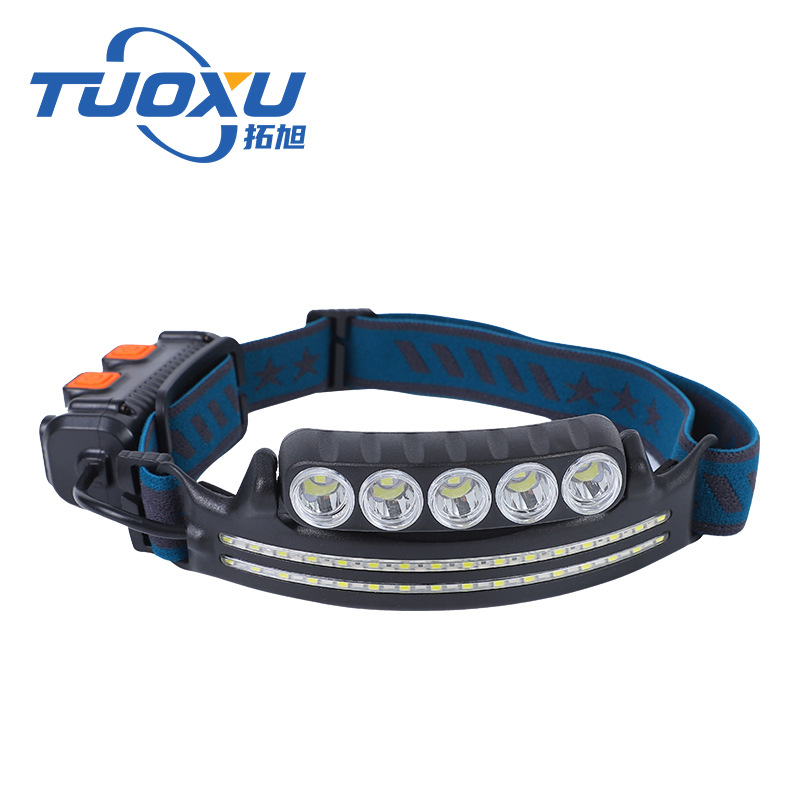 Ultra-light night fishing dual-head lamp head-mounted flashlight, outdoor strong light charging ultra-bright fishing special cob lamp pic 2