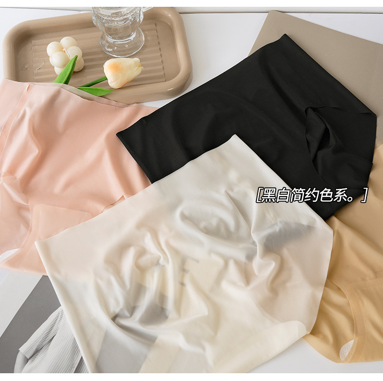 美宅内裤女士薄裸感3D立体一片式无痕面膜裤桑蚕丝裆中腰三角蜜桃详情17