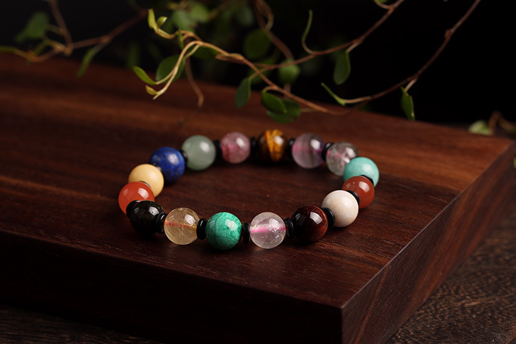 Wholesale of natural multi-treasure bracelets for women, featuring lapis lazuli, rose quartz, Tianhe stone and amethyst pic 4