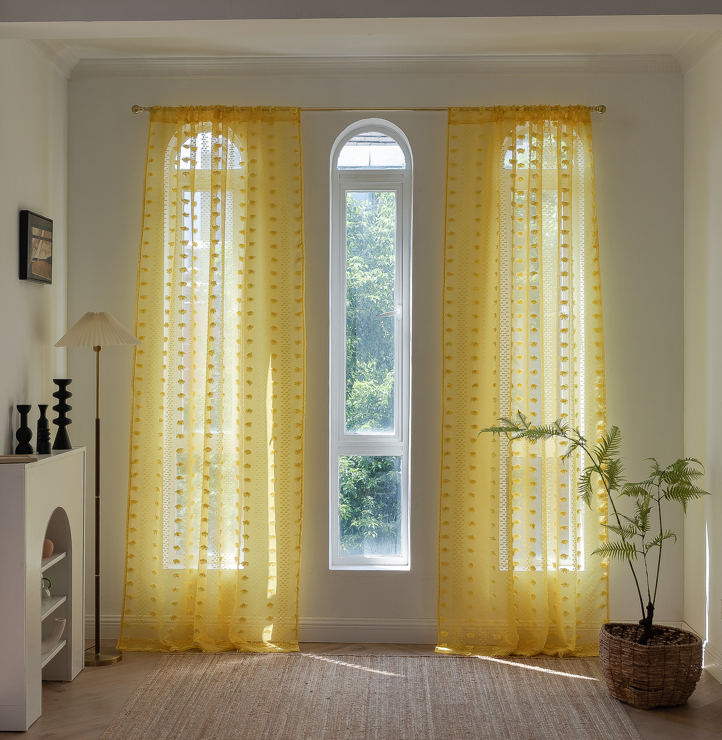 Cross-border best-selling Instagram influencer finished yellow niche light and thin window screen for living rooms and bedrooms. Manufacturer pic 49