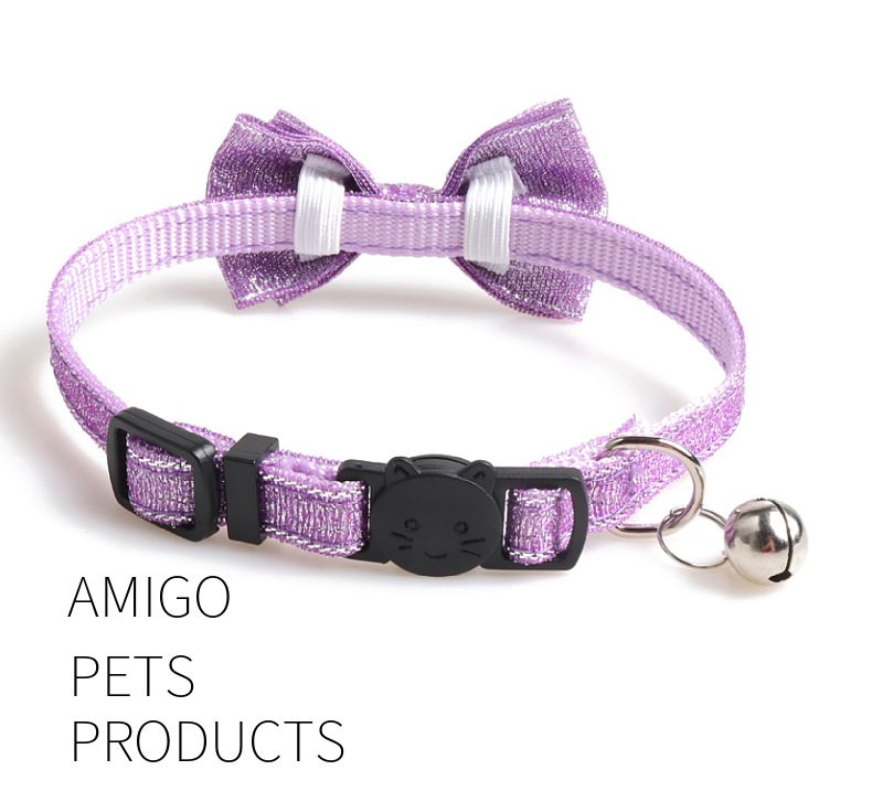 金杰特新品宠物项圈 细闪蝴蝶结猫咪项圈 带铃铛小猫项圈装饰详情14