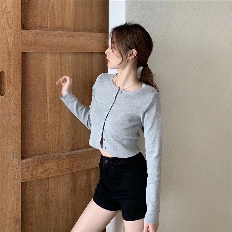 Wholesale of slim Hyuna style versatile rolled-up hot pants for women, high-waisted, light-colored tight denim shorts pic 43