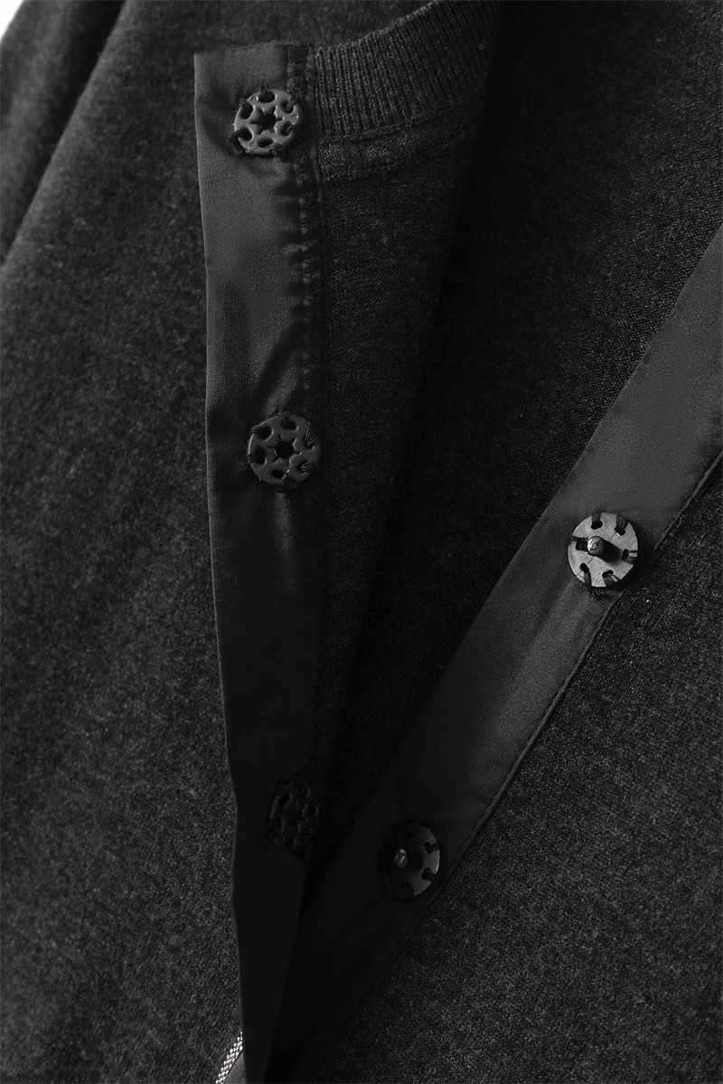 【 Fine-spun Wool 】 Beaded chain simple and intellectual patchwork long-sleeved thin wool knitted cardigan 24 early Autumn new style pic 24