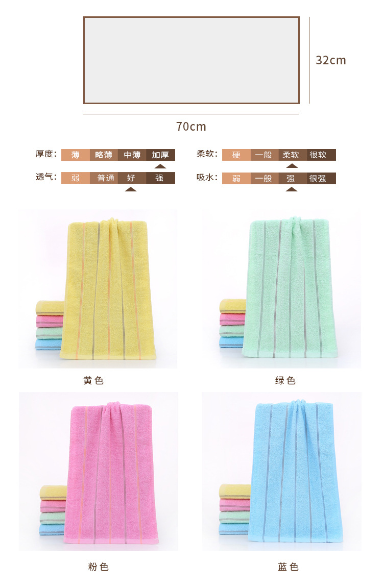 Pure cotton towel manufacturer, thickened absorbent gift advertisement, embroidered logo, household towel, all-cotton wholesale towel, face towel pic 36