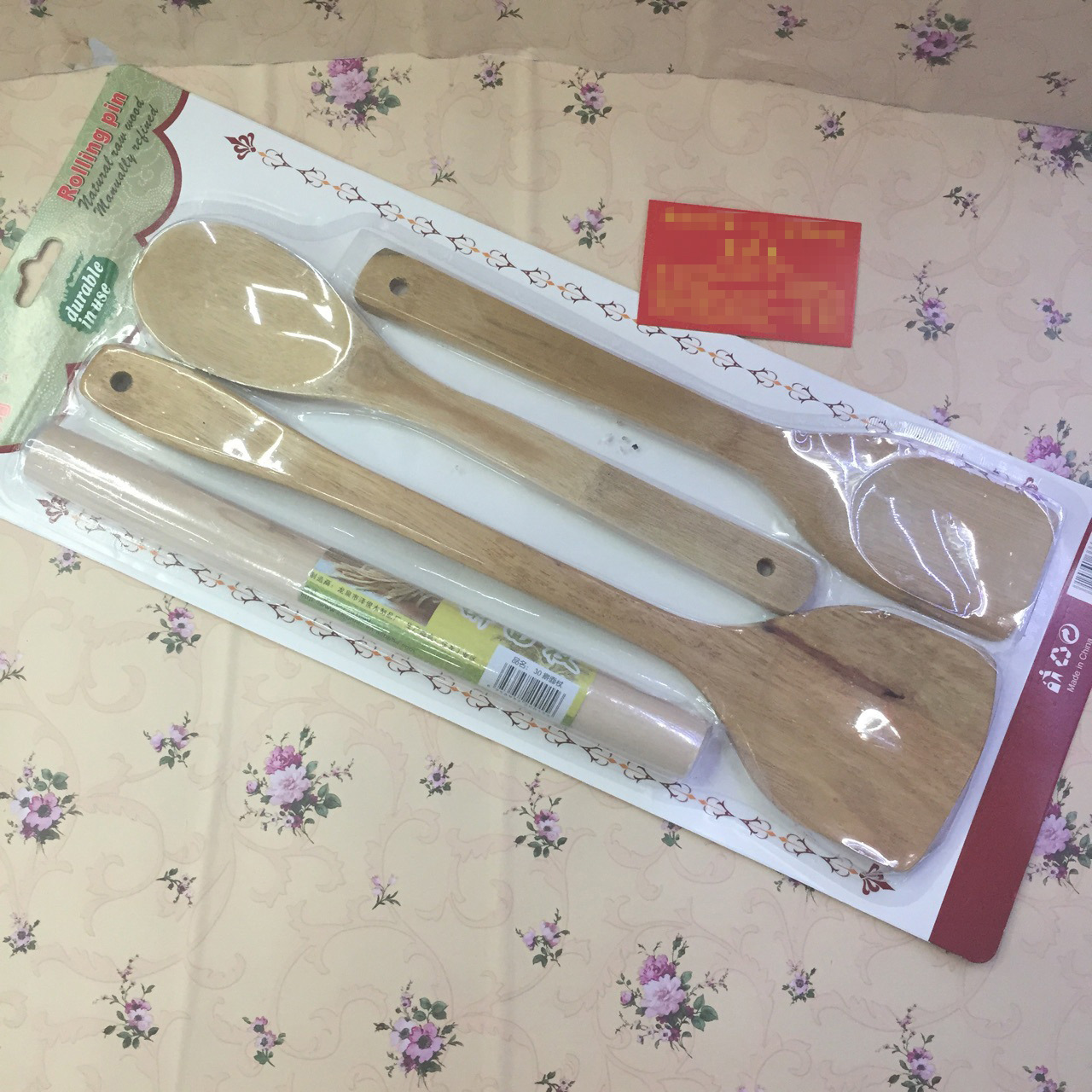 Yiwu wholesale household Malunguang wooden rice spoon, wooden rice spatula, rolling pin 3-piece set, self-produced and self-sold by Xu Shengyou, 290 pic 5