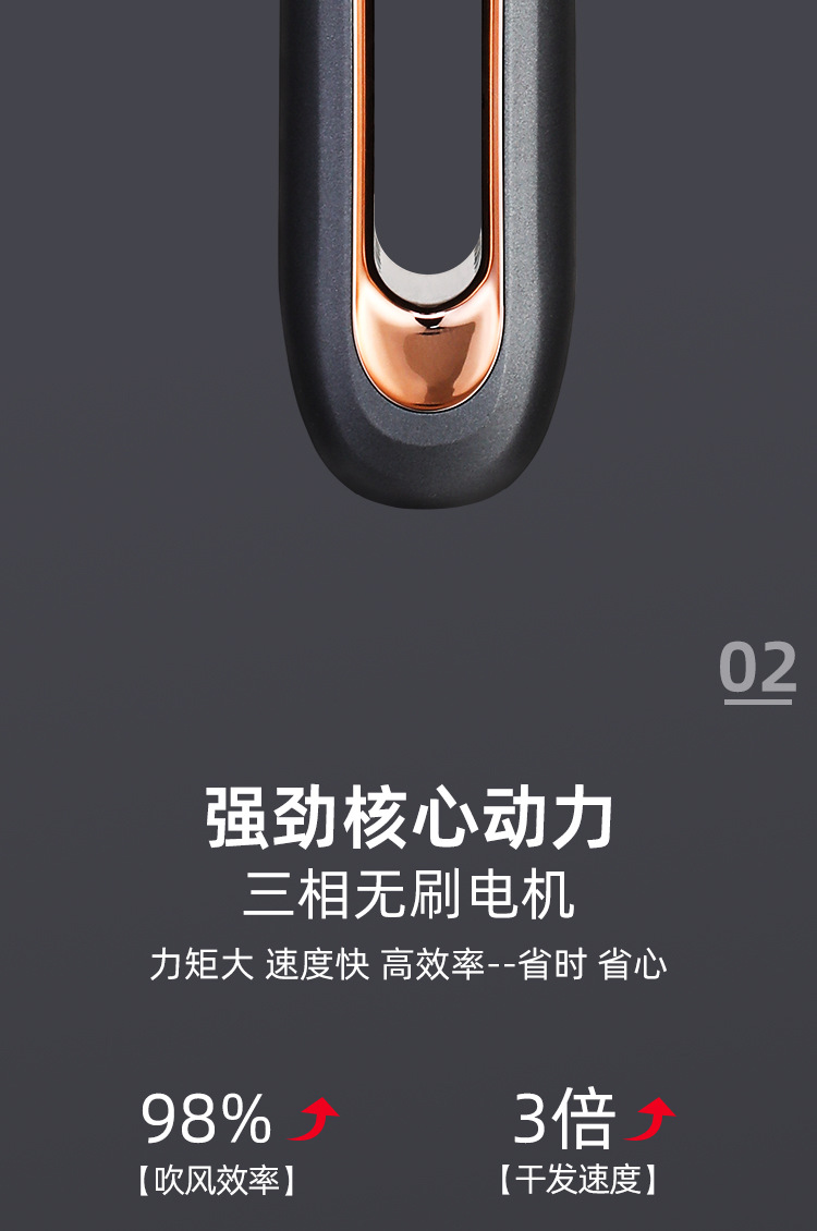 Jiaoya gioia leafless hair dryer, high-power static sonic dry electric hair dryer, negative ion nourishing hair care, strong wind force pic 12