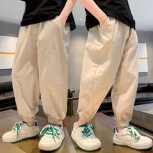 男童裤子春秋2024新款儿童牛仔裤潮酷帅气中大童男孩春装束脚长裤详情19