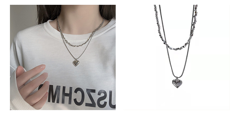 European and American hip-hop zircon collarbone chain, girl spice, ins titanium steel necklace, versatile, niche design, light luxury accessory pendant, pomelo ear pic 19