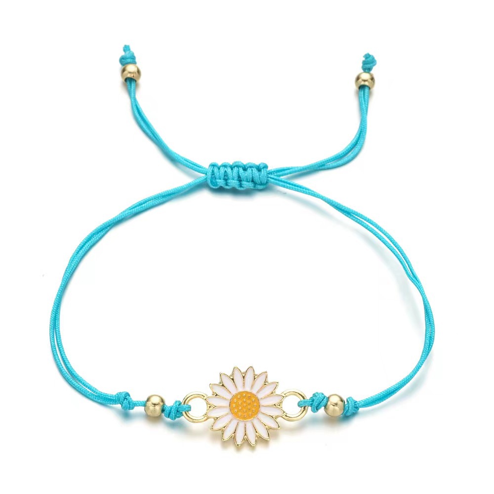 Amazon cross-border best-selling multi-color golden Daisy bracelet, fashionable and simple sunflower adjustable bracelet for both men and women pic 5