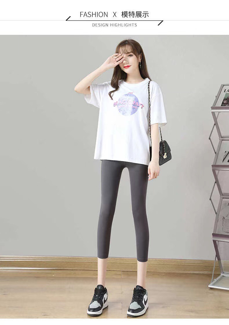 Seven-inch pants for women in summer, thin sharkskin five-inch pants, leggings, elastic tight, slimming and hip-lifting yoga pants pic 31