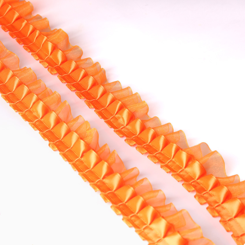 4cm雪纱带褶皱花边 手工diy服装辅料 蕾丝丝带抽皱裙摆窗帘配件详情2