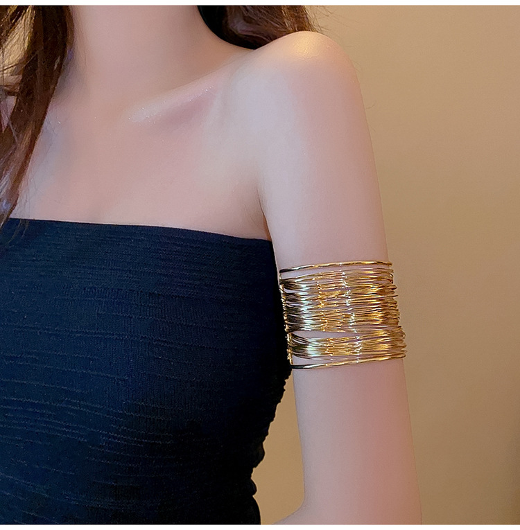 European and American cross-border multi-layer armband open bracelet, high-end, simple and niche wristband, fashionable, individual and elegant jewelry for women pic 11