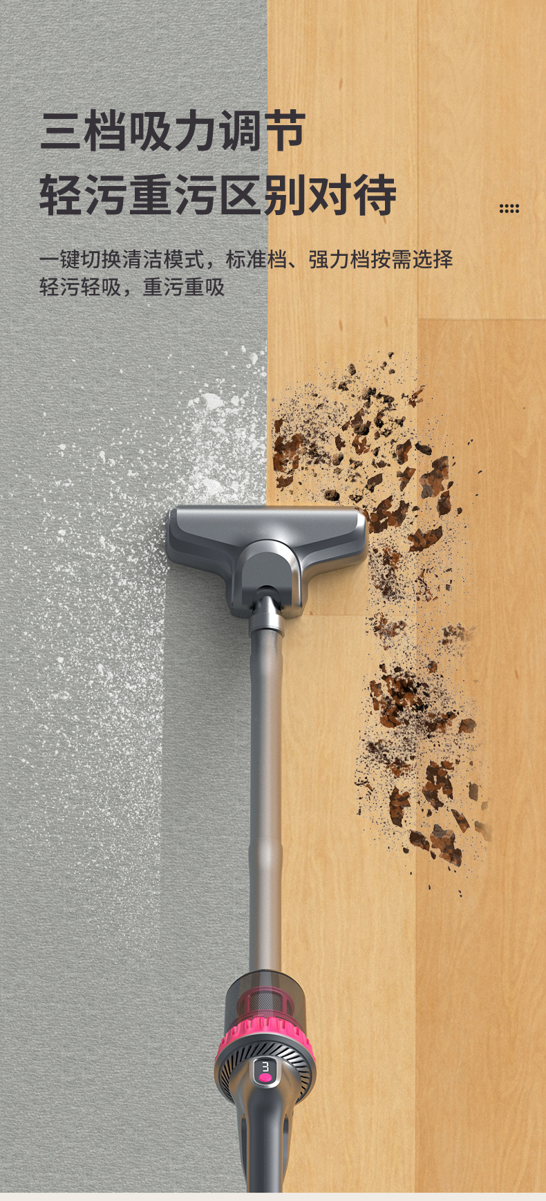 UV-C紫外线 高效家用除螨仪 手持吸尘器无线分体三合一车载吸尘器详情8