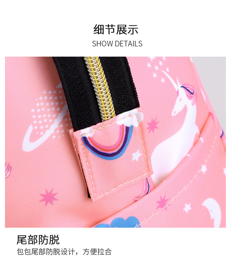 时尚印花独角兽双肩妈咪包多功能大容量外出母婴背包奶瓶尿布包详情21