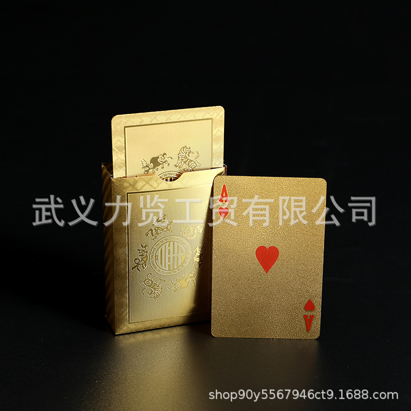 美元扑克牌金箔扑克牌 银箔扑克牌批发 金色土豪金扑克黑色塑料牌详情16