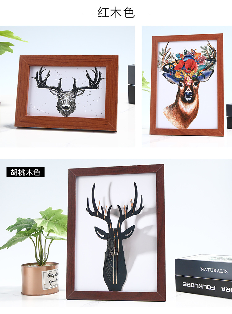 Factory wholesale of simple wooden display table photo frames, business license, calligraphy works, posters, diy jigsaw puzzle picture frames pic 16