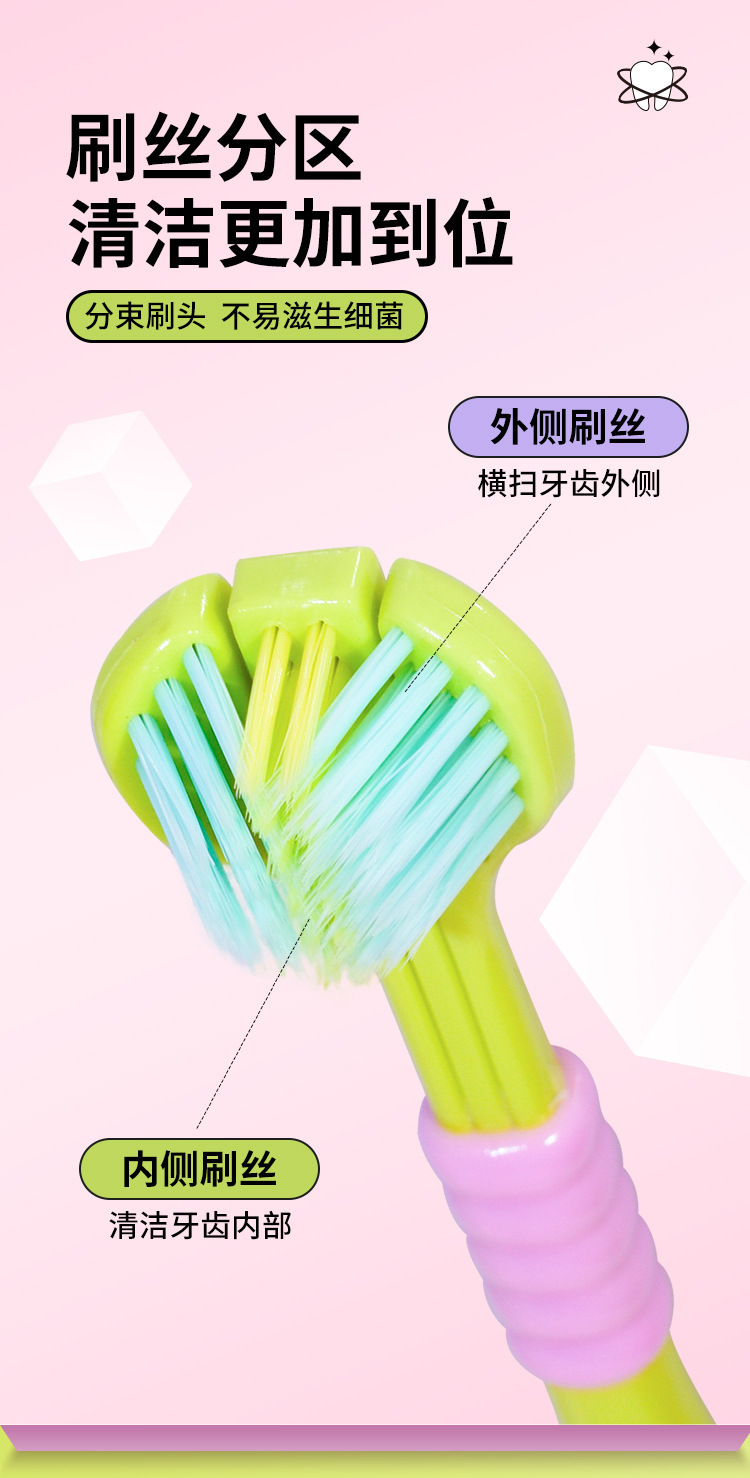 Three-sided soft bristle toothbrush, 3D stereoscopic brush head, soft bristle household wide head gum protection adult couple family set toothbrush pic 5