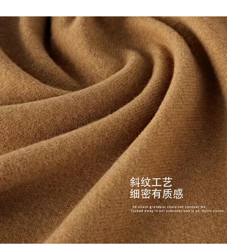 2023 Red Scarf Annual Conference - Wholesale of Chinese red faux cashmere Monochrome scarves, warm Korean-style fringed scarves, versatile pic 29