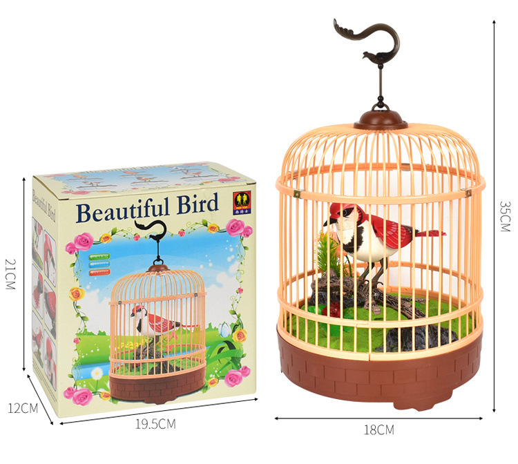 仿真声控感应小鸟鹦鹉鸟笼学说话婴儿儿童宝宝玩具摆饰装饰力详情9