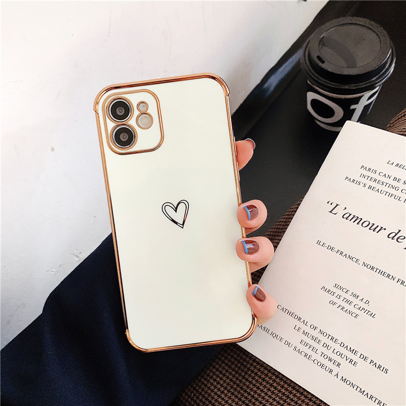 Heart-shaped electroplated phone case for iPhone15Promax and anti-drop laser-engraved protective case for Apple 14Pro pic 7