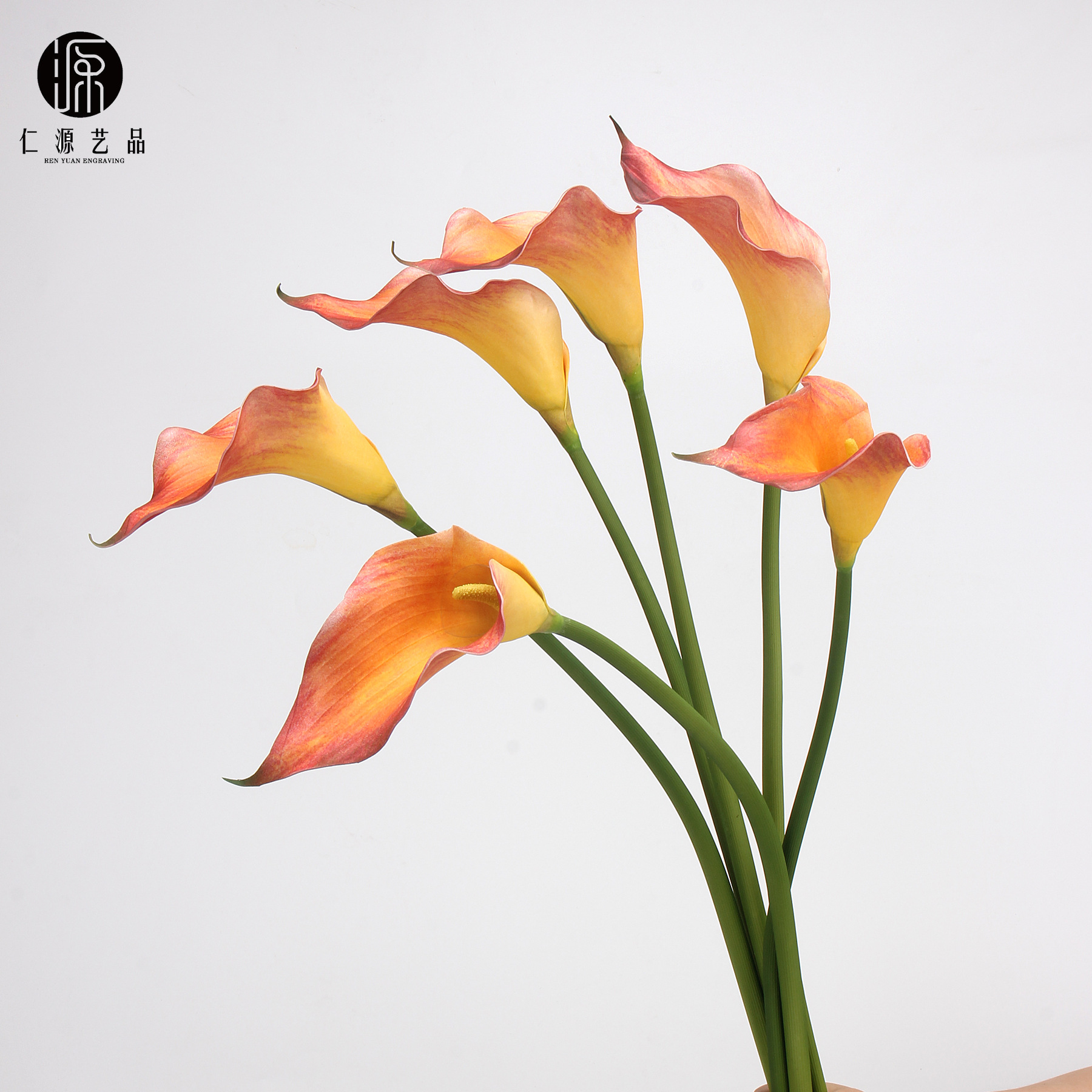 工厂直销 EVA马蹄莲仿真花海芋手感假花单枝婚庆家居插花配材道具详情4