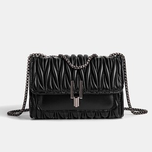 工厂广州小方包女士新款小香风菱格链条包单肩洋气斜挎百搭大容量详情13